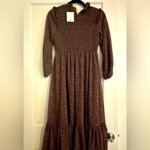 Hatch Brown Floral Midi Dress maternity